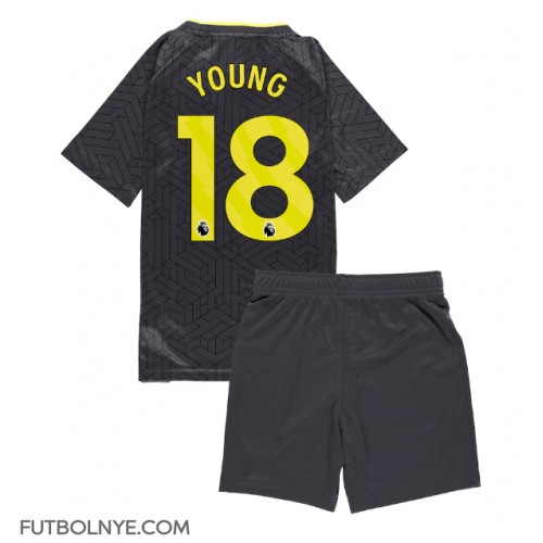 Camiseta Everton Ashley Young #18 Visitante Equipación para niños 2024-25 manga corta (+ pantalones cortos)